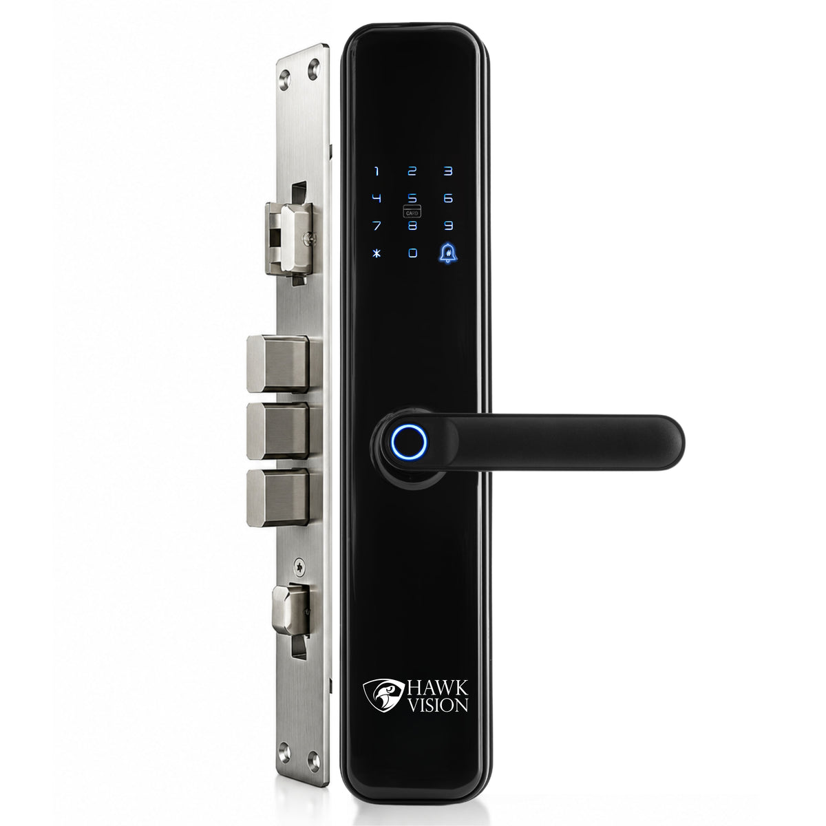 Hawk Vision HV-SDL-F52-A Smart Door Lock with Fingerprint, Card, Password, Key & HawkSmart App Access