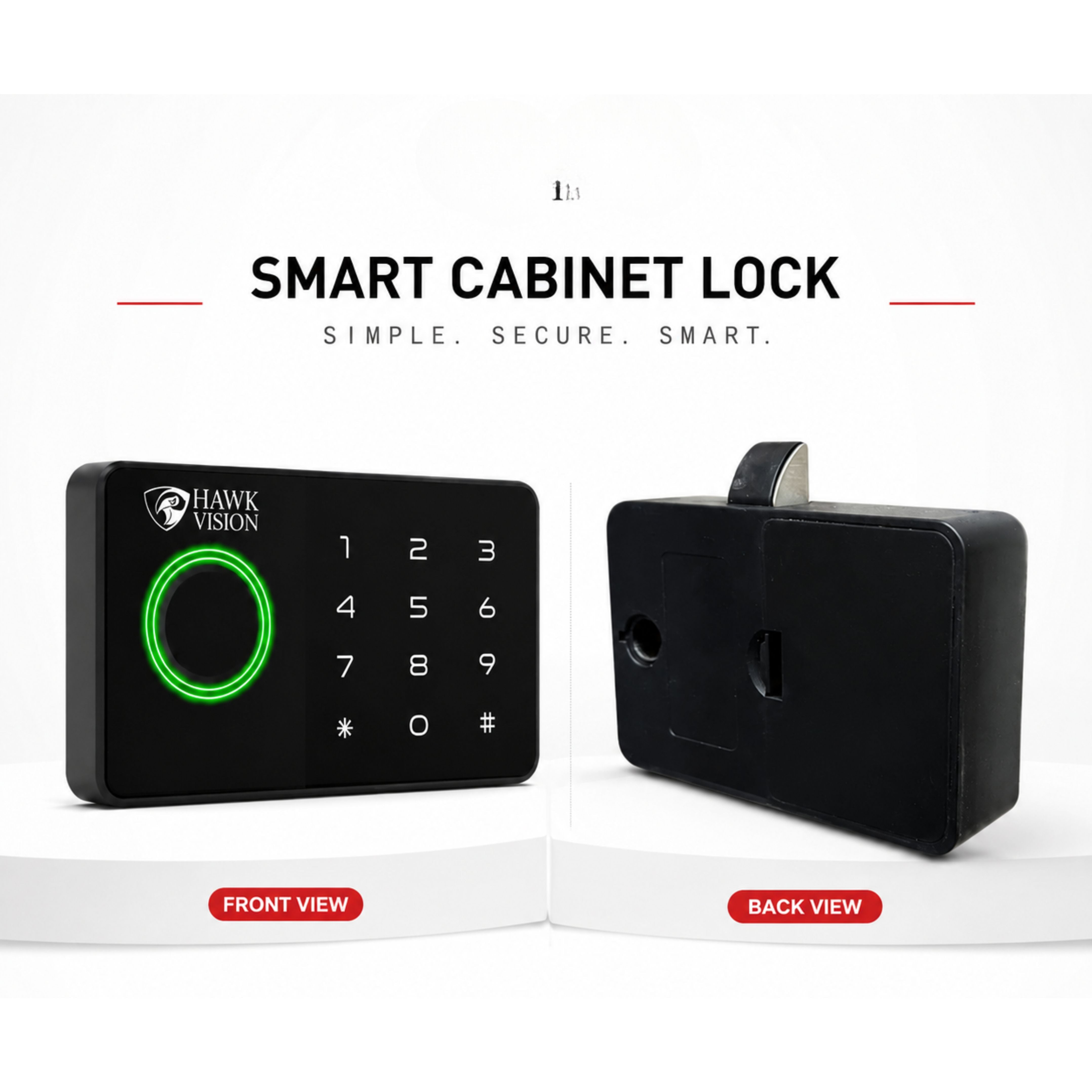 HV-SDL-CL-05 Smart Cabinet Lock with Fingerprint, Password & HawkSmart App Access