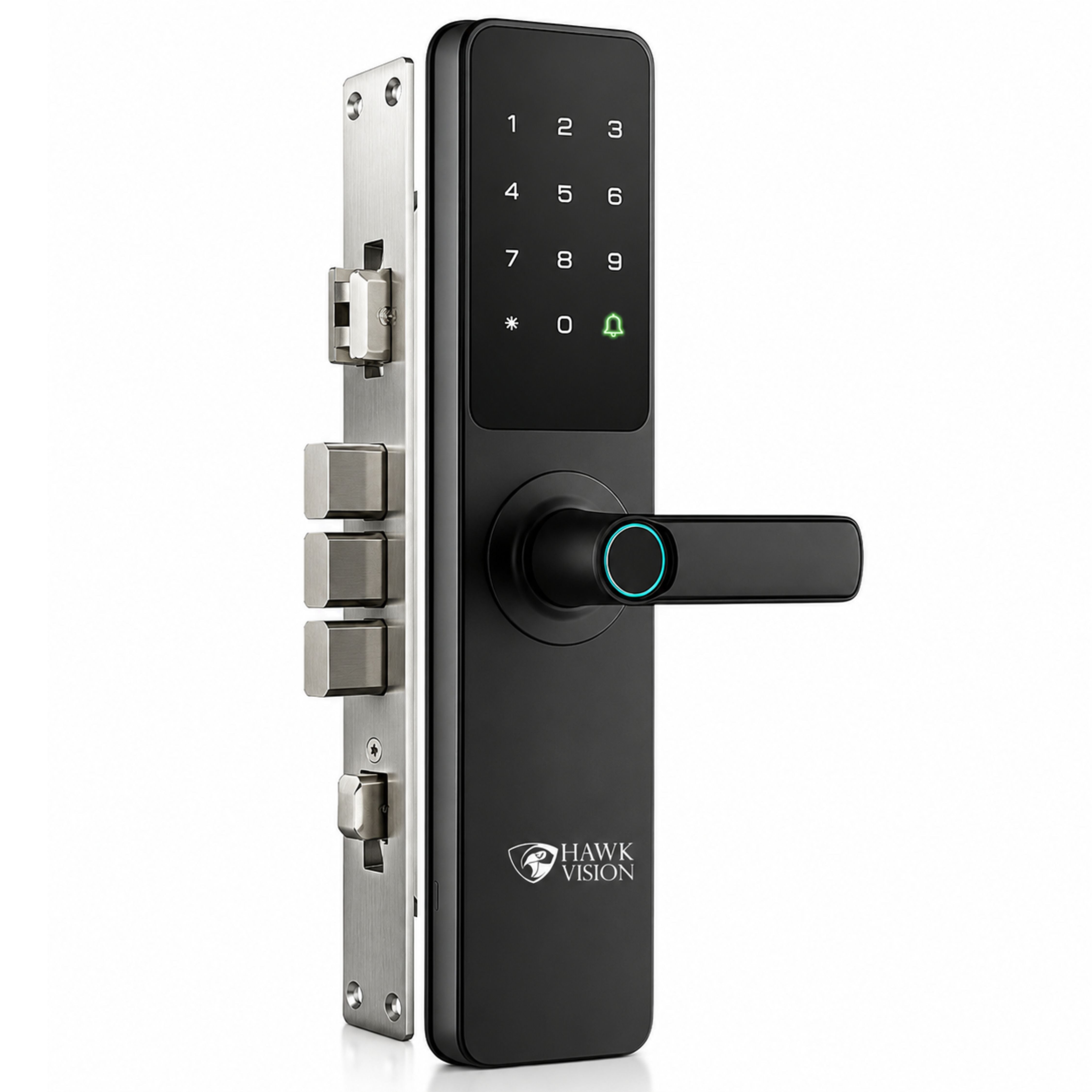 Hawk Vision HV-SDL-F23 Smart Door Lock with Fingerprint, Card, Password, Key & HawkSmart App Access