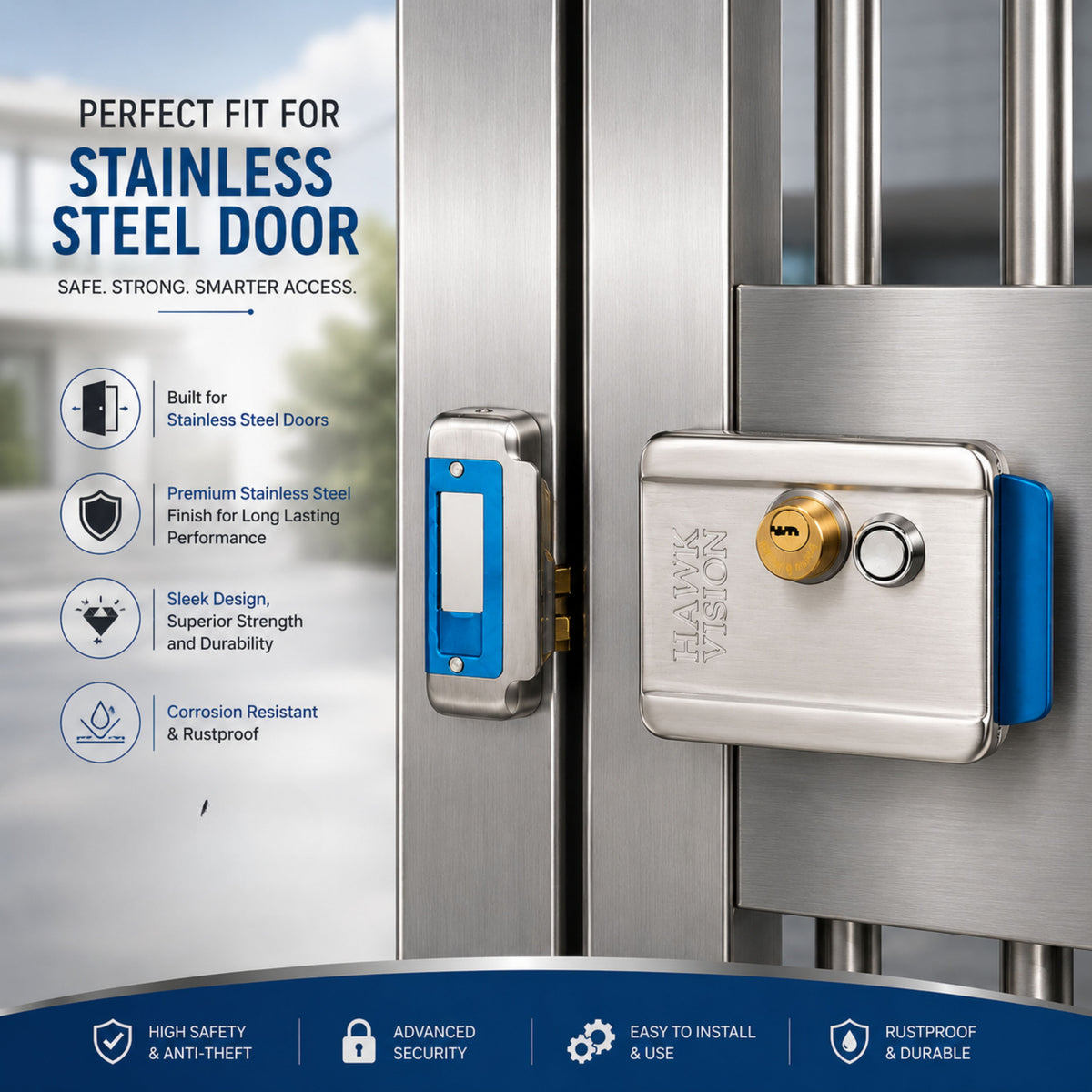 HV-DL-204 ELECTRIC DOOR LOCK WITH 5 KEYS