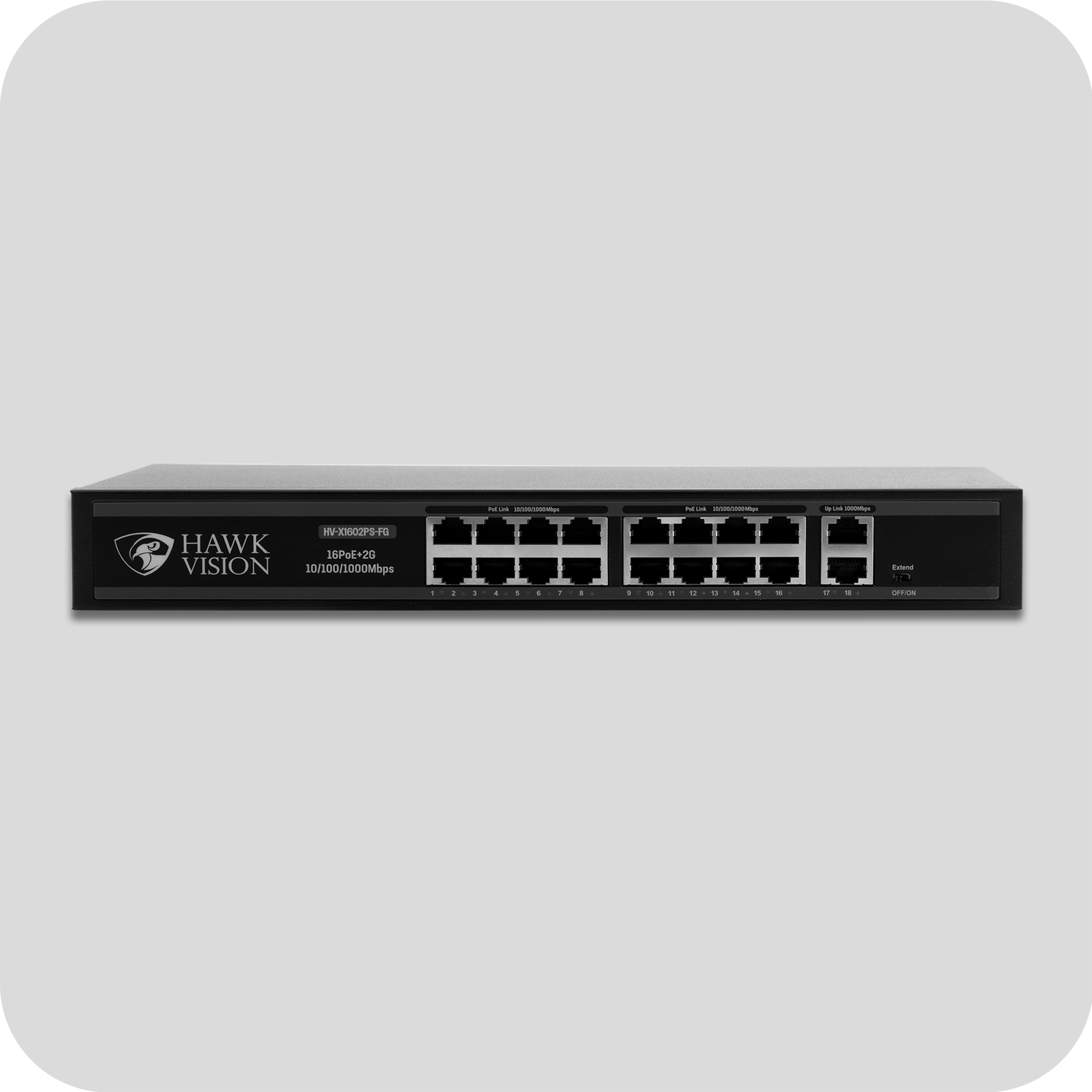 HV-X1602PS-FG 16+2+1 FULL GIGA PoE SWITCH