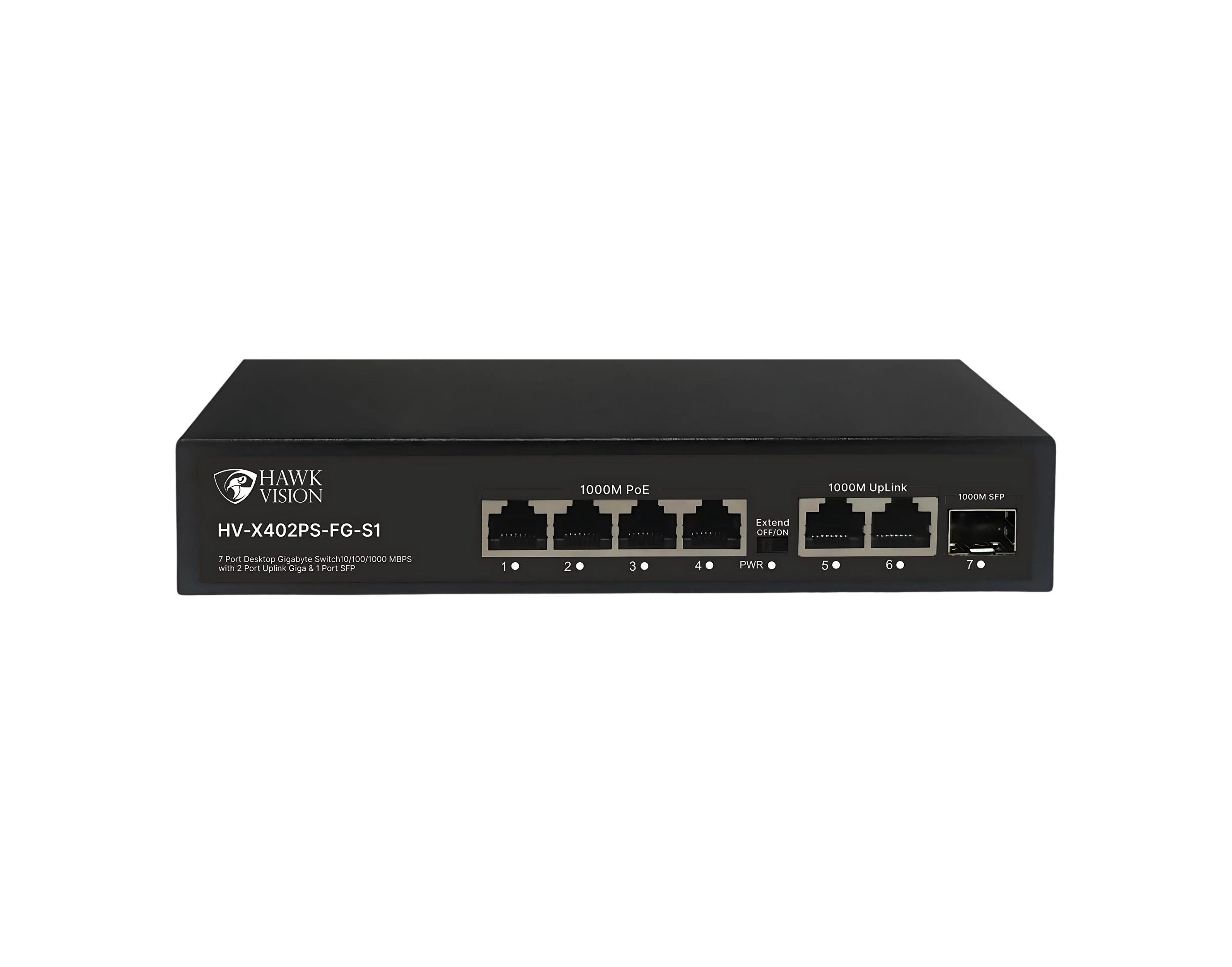 Hawk Vision HV-X402-PS-FG-S1 4 Port Gigabit PoE Switch with 2 Uplink Ports & 1 SFP Port