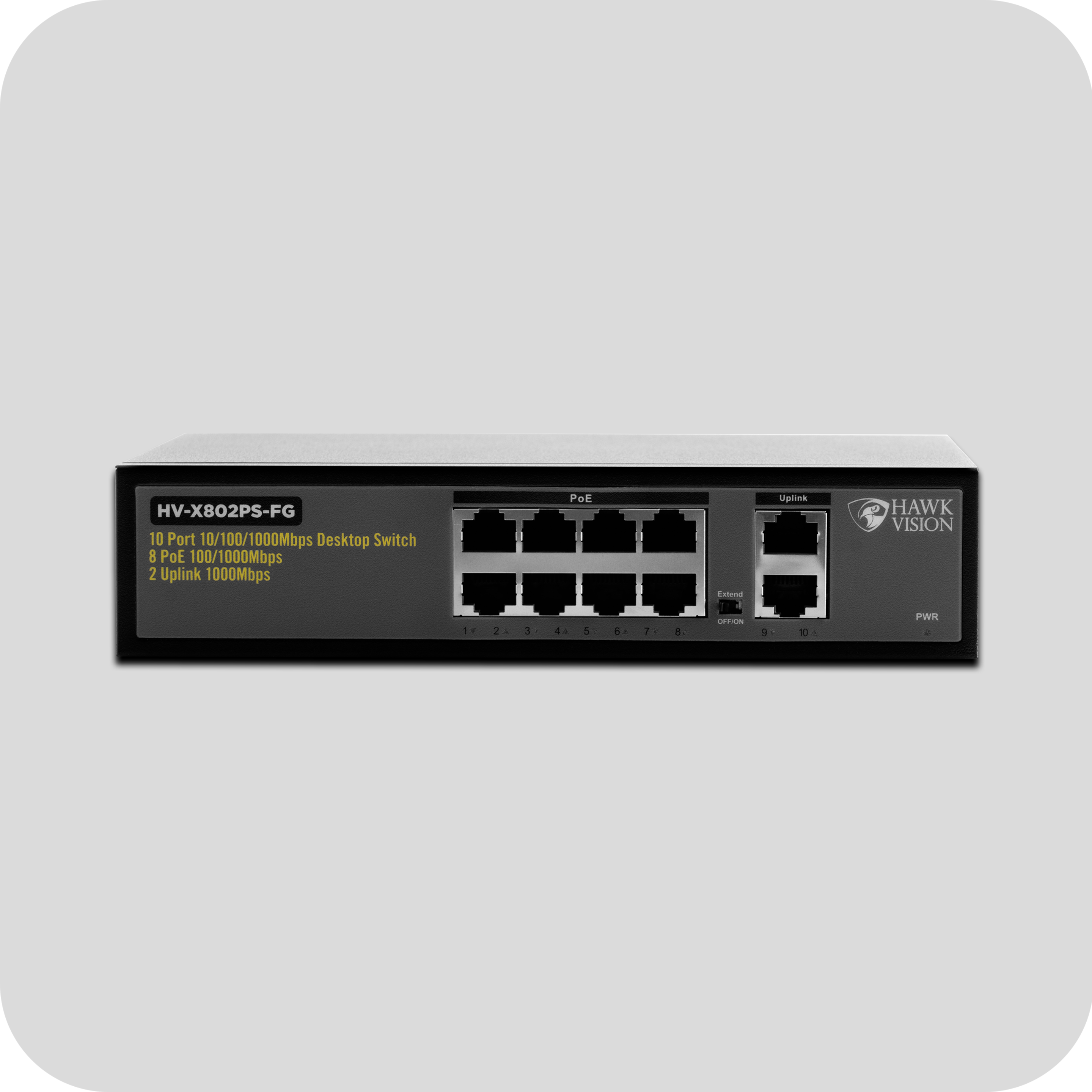 HV-X802PS-FG  8+2 FULL GIGA PoE SWITCH
