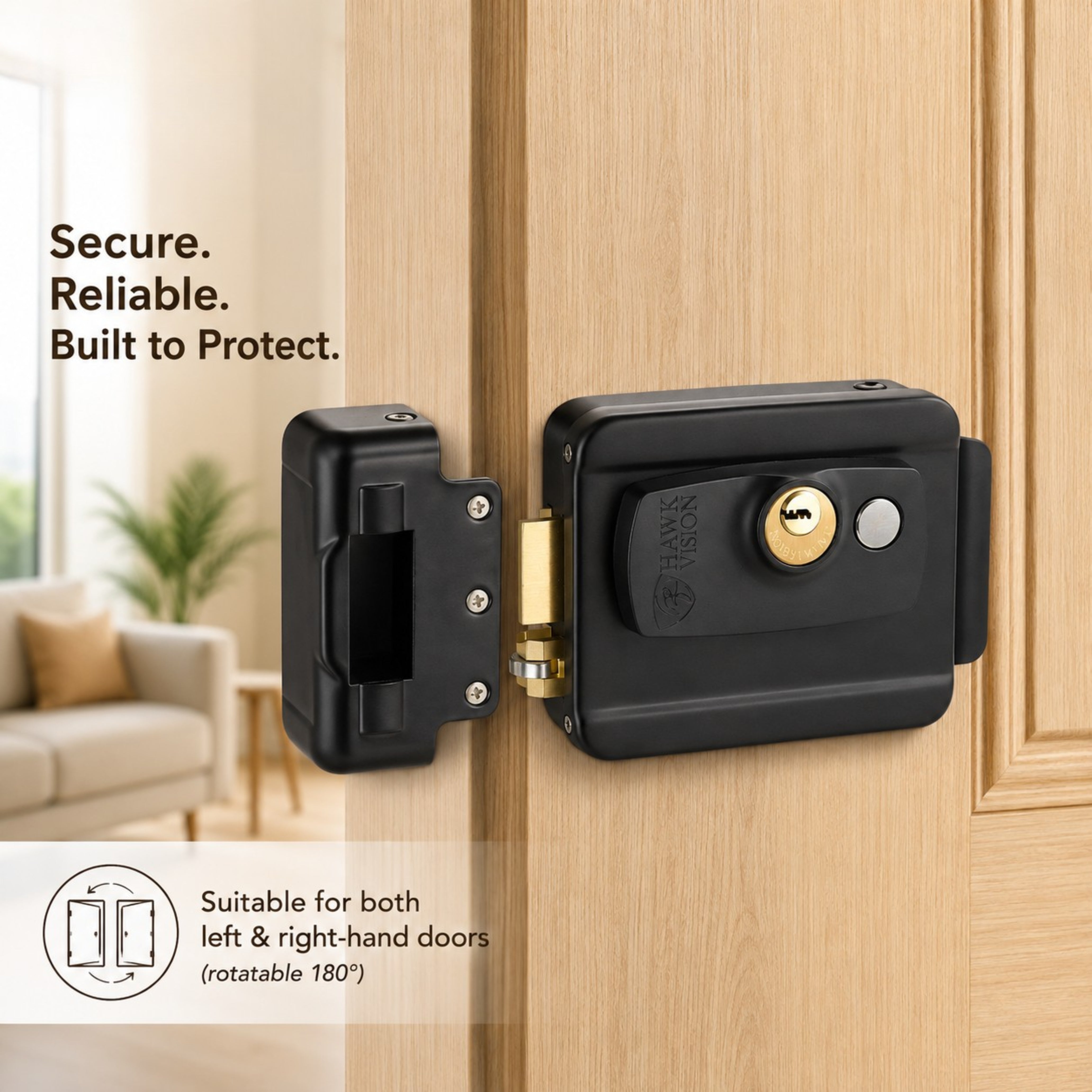 Electric Gate Lock with 5 Keys – High-Security & Durable Design