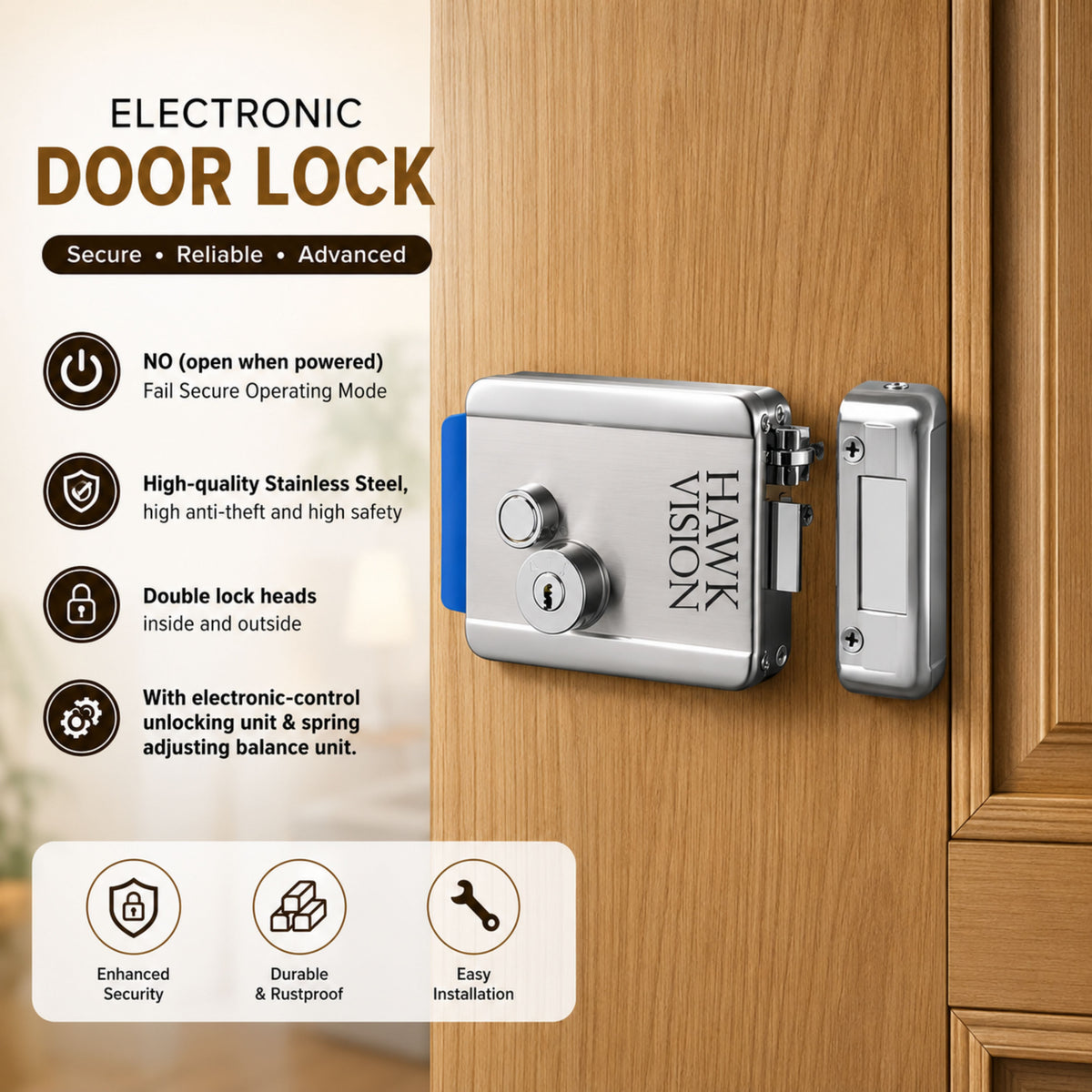 HV-DL-202  STAINLESS STEEL ELECTRONIC LOCK WITH 5 KEYS