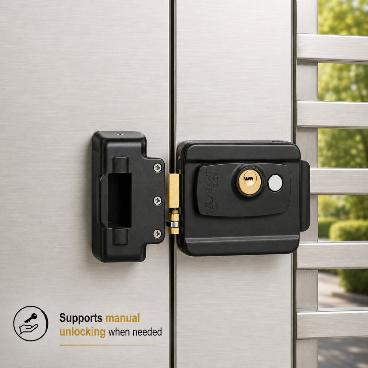 Electric Gate Lock with 5 Keys – High-Security & Durable Design