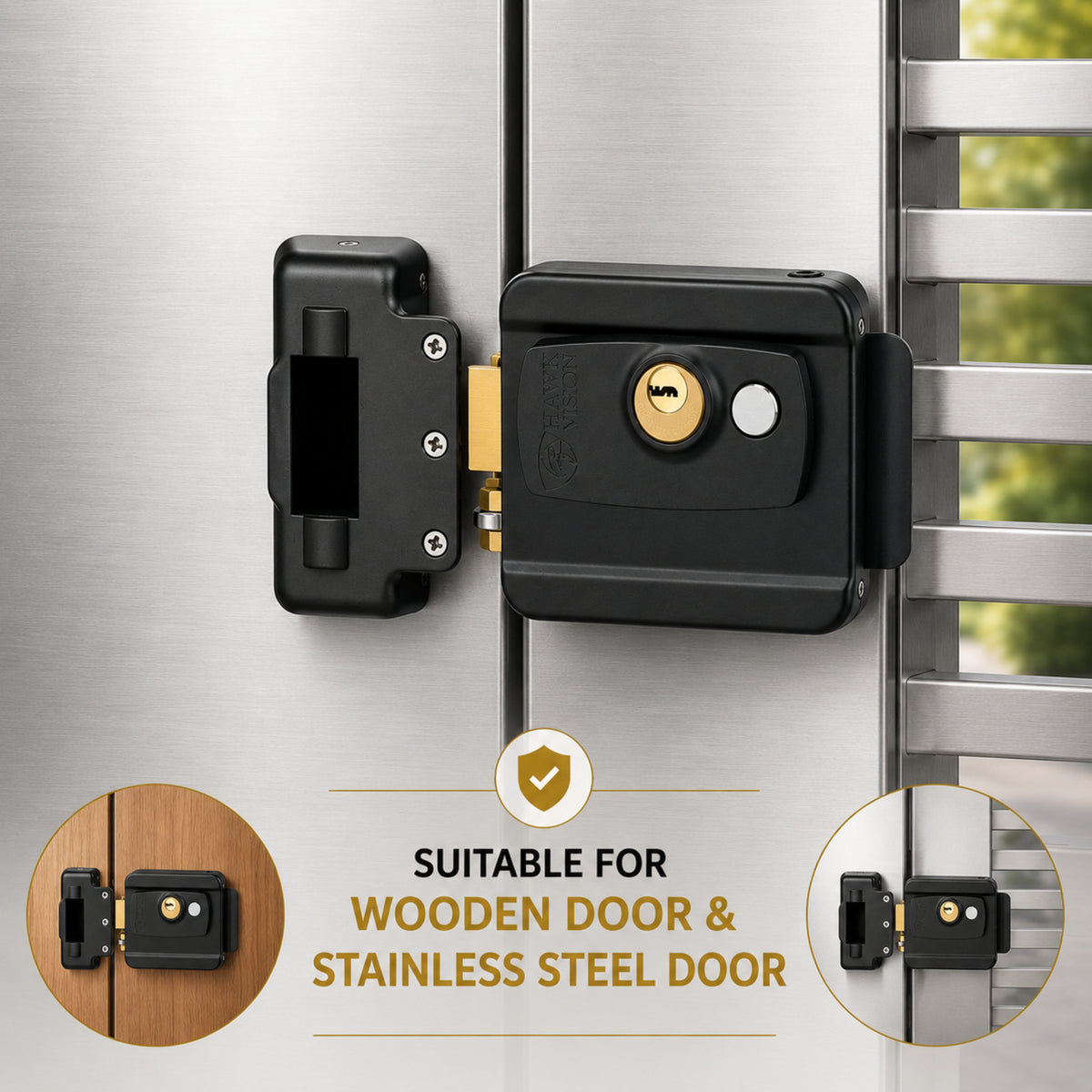 Electric Gate Lock with 5 Keys – High-Security & Durable Design