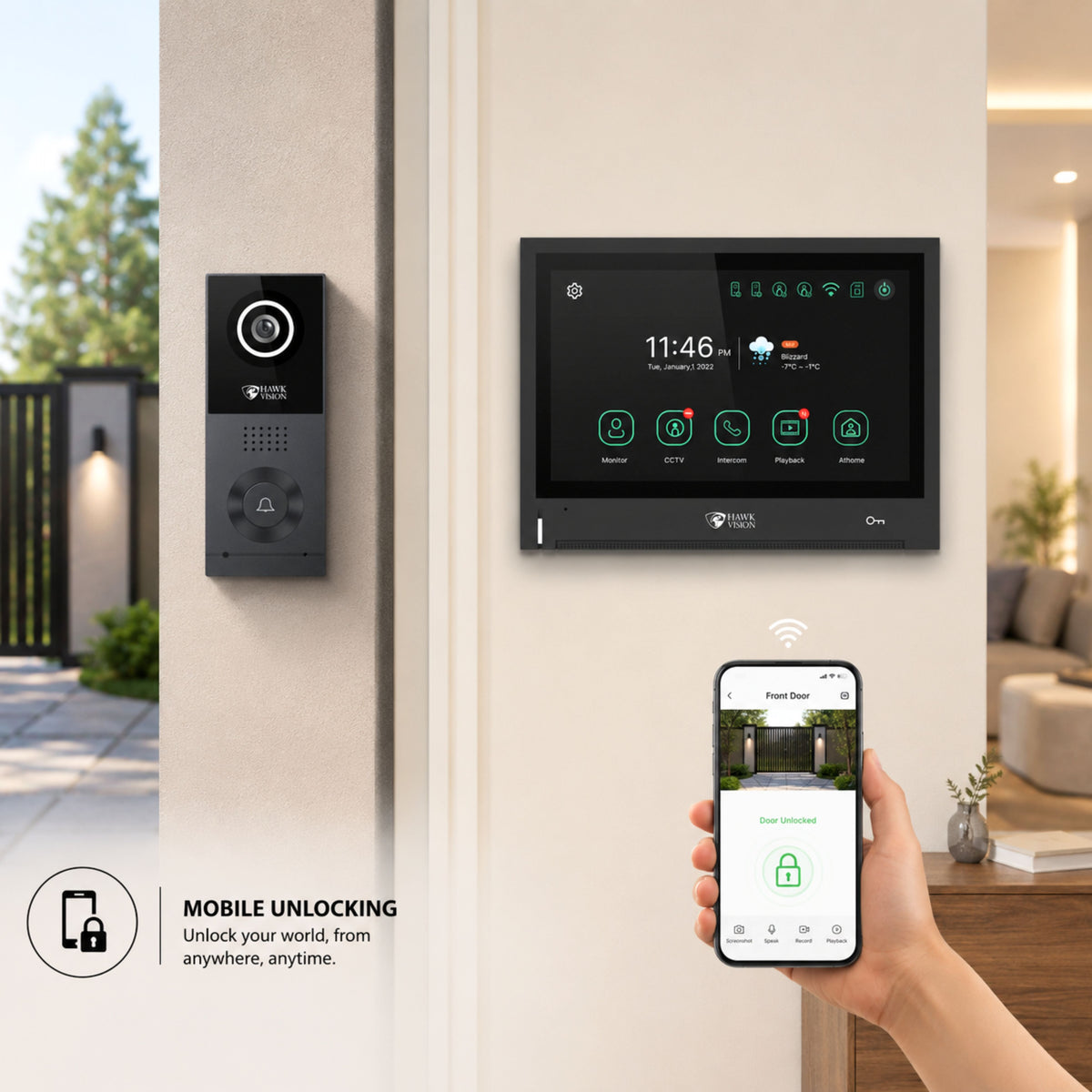 Best Video Door Phone Online  WiFi VDP Single Bell Kit