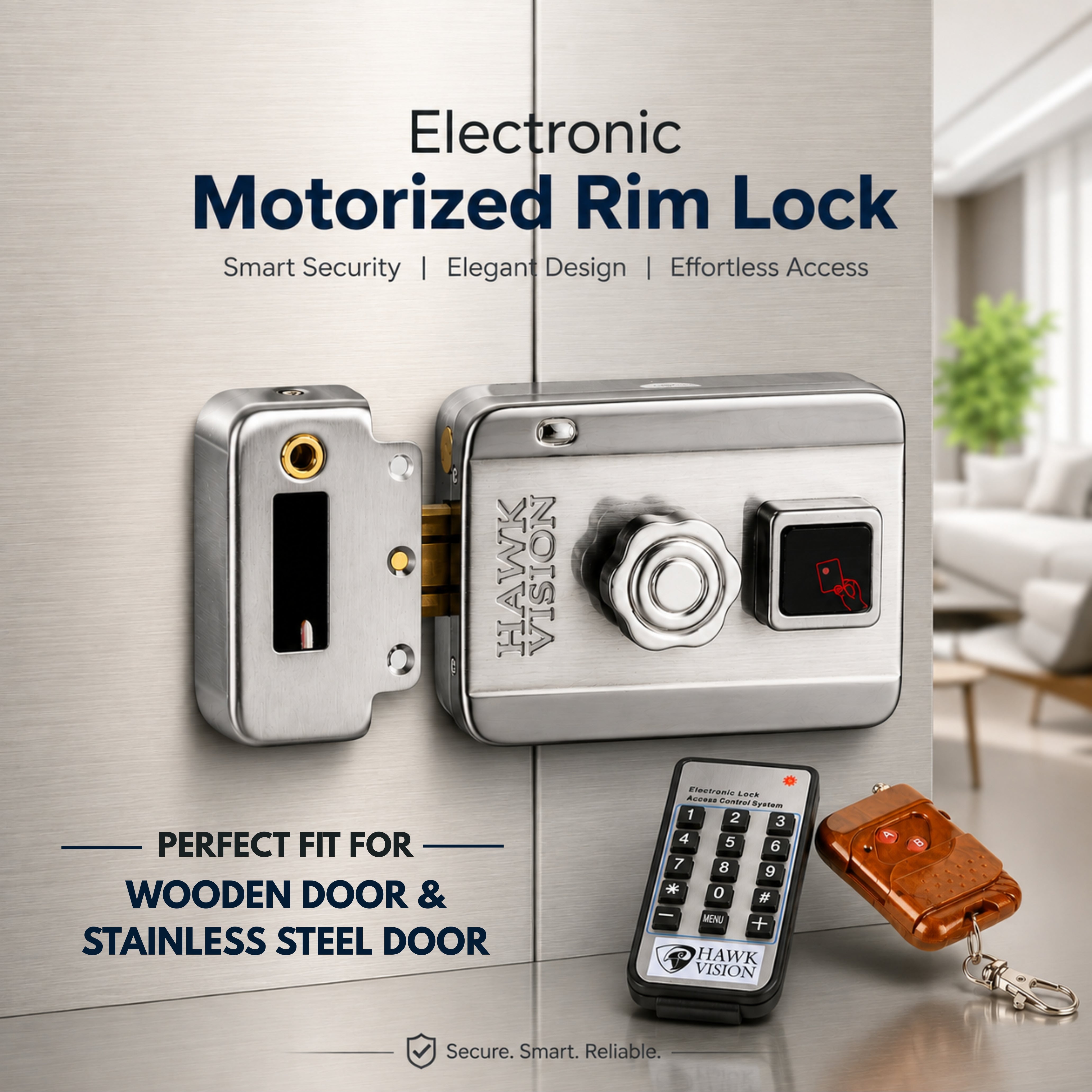 HV-DL-205M-R Intelligent Electronic Door Lock with RFID & Remote Access | Hawk Vision
