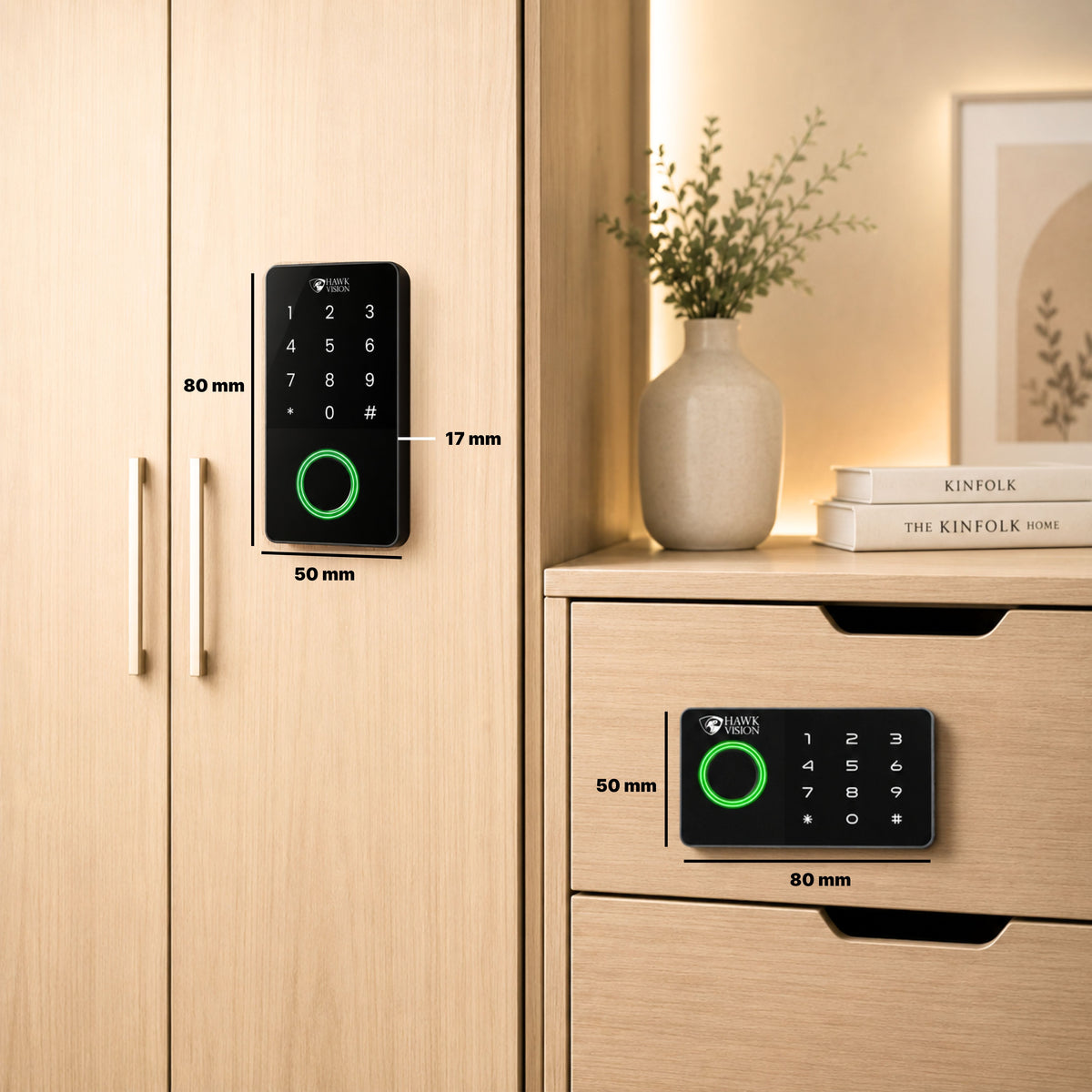 HV-SDL-CL-05 Smart Cabinet Lock with Fingerprint, Password & HawkSmart App Access