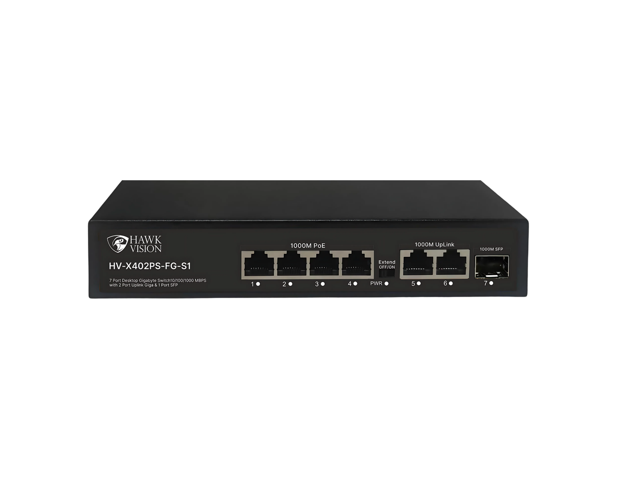 Hawk Vision HV-X402-PS-FG-S1 GIGA Uplink PoE Switch | 4 PoE, 2 Uplink ...