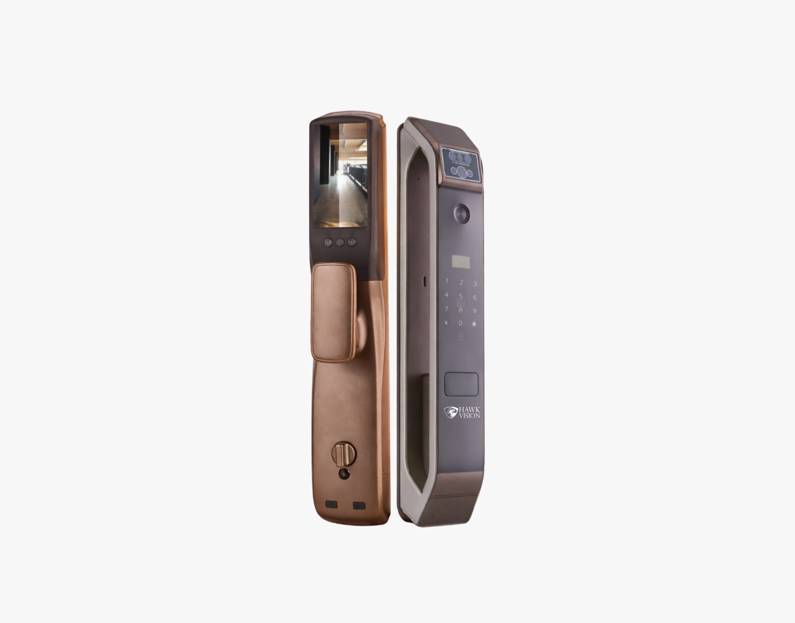 HV-SDL-F70-M Smart Door Lock with Palm, Face, Fingerprint, Card, Password, Key & HawkSmart App Access